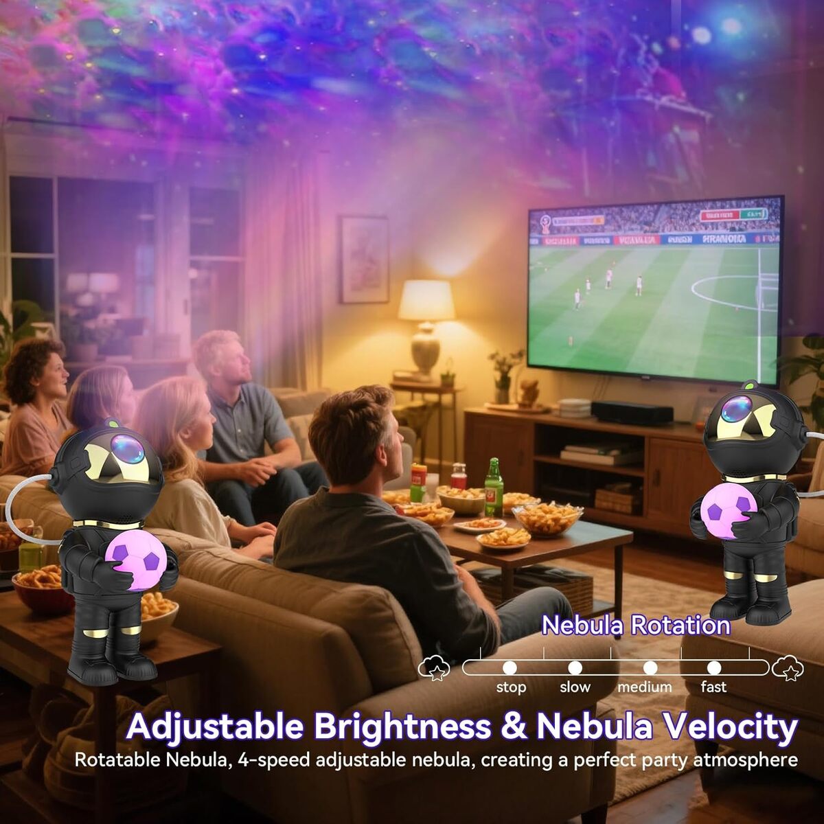 Star Projector Galaxy Night Light , Starry Nebula Ceiling LED Lamp