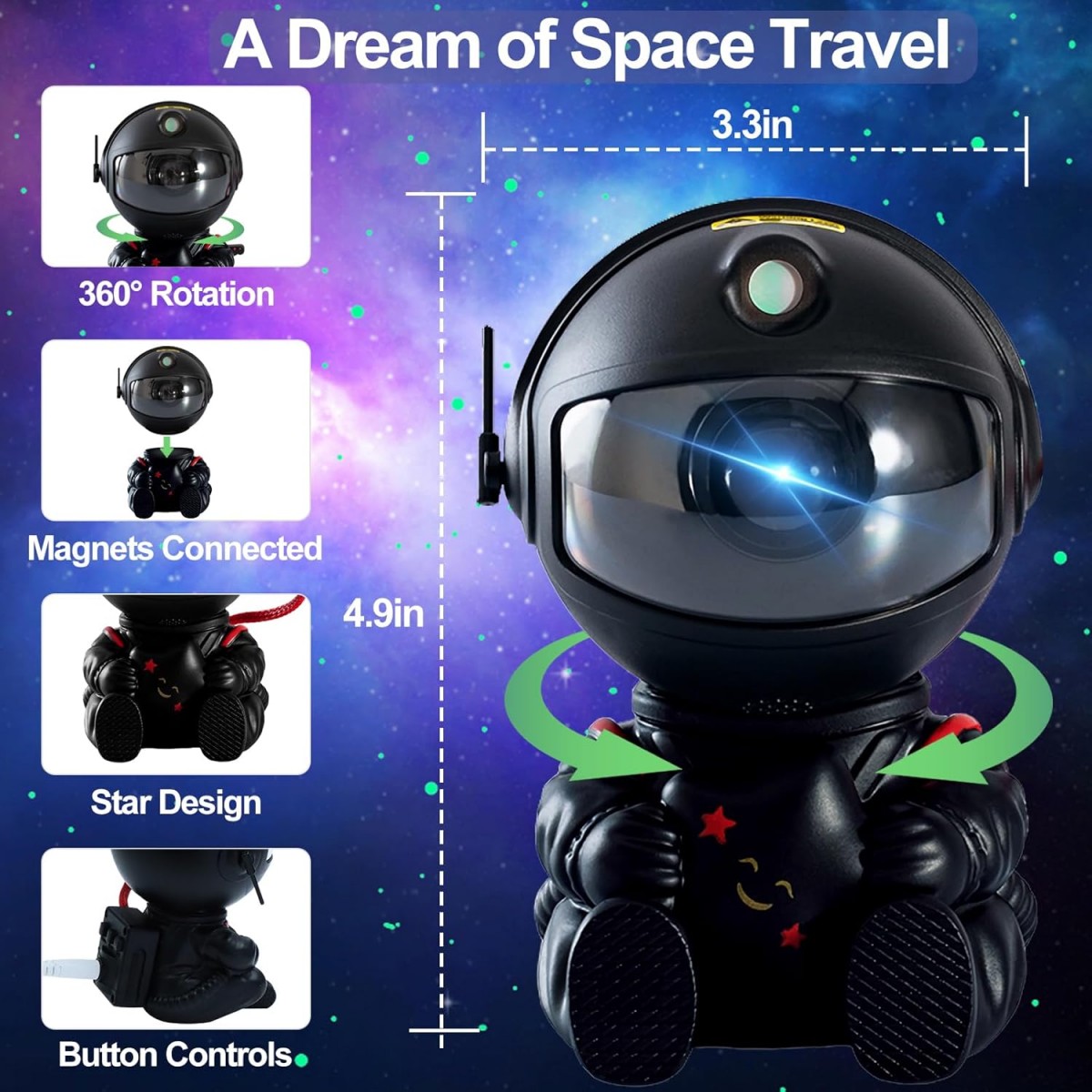 Astronaut Galaxy Light Aurora Projector with Remote for Bedroom Nebula Lamp