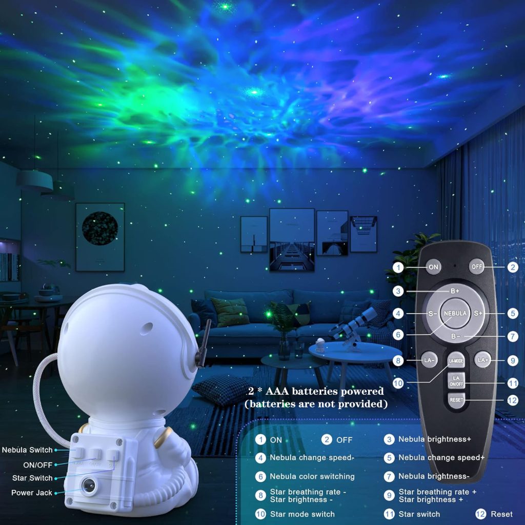 Astronaut Galaxy Light Aurora Projector with Remote for Bedroom Nebula Lamp