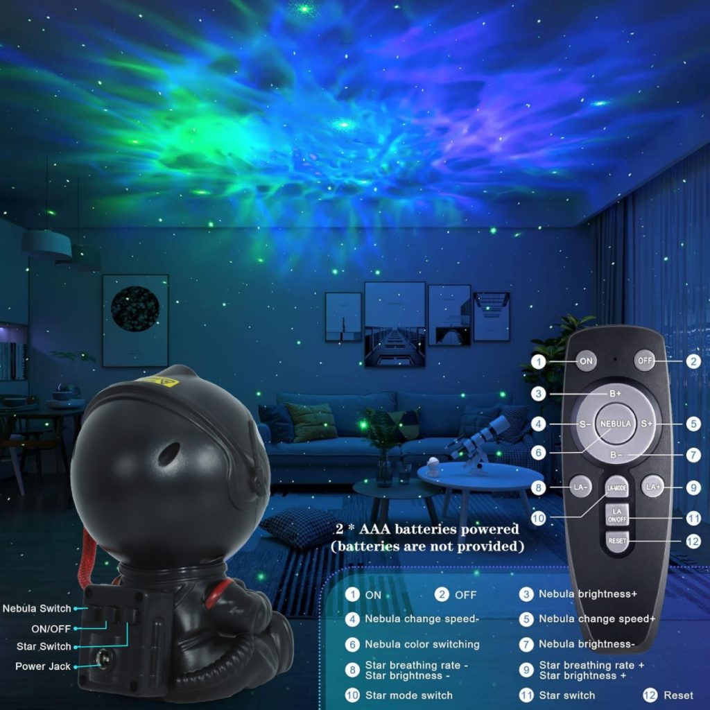 Astronaut Galaxy Light Aurora Projector with Remote for Bedroom Nebula Lamp