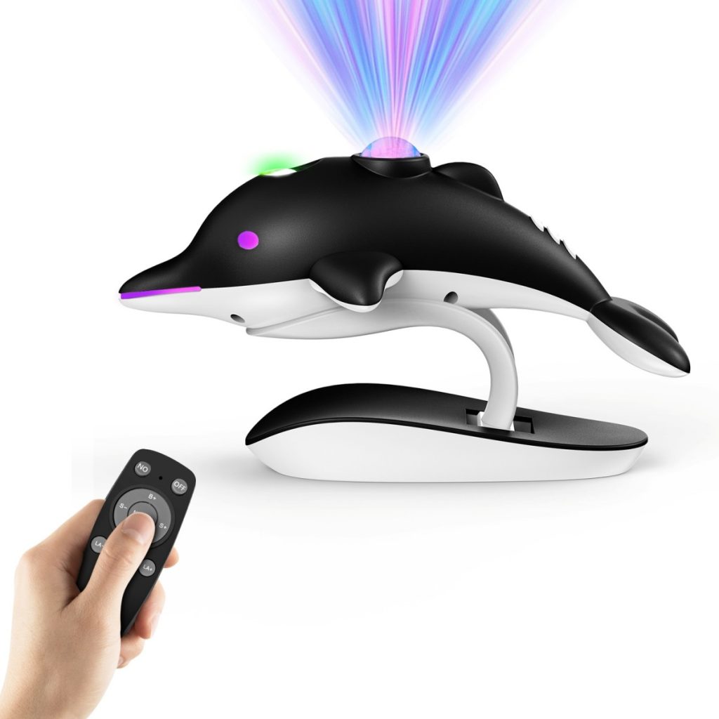 Dolphin LED Galaxy Star Projector, Night Light for Bedroom