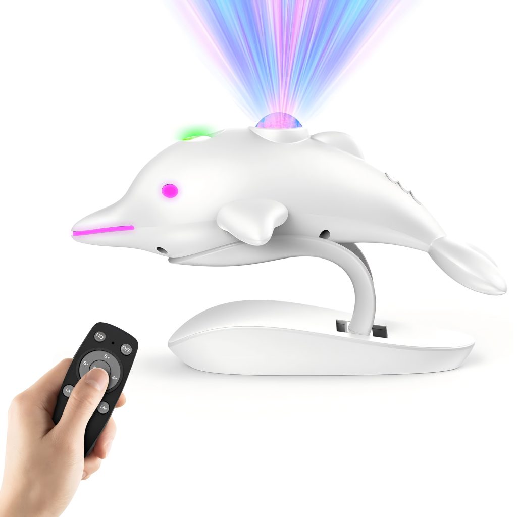 Dolphin LED Galaxy Star Projector, Night Light for Bedroom