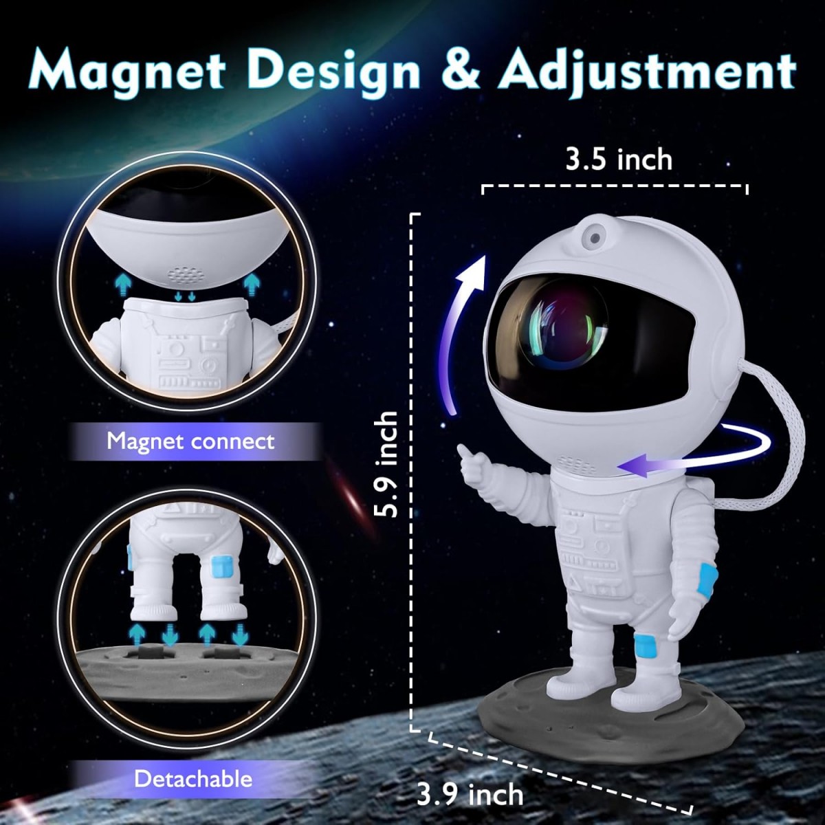 Astronaut Galaxy Star Projector Lamp