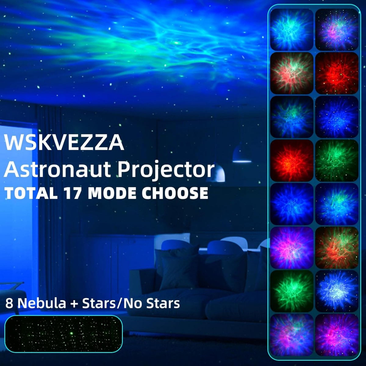 Astronaut Galaxy Star Projector Night Light
