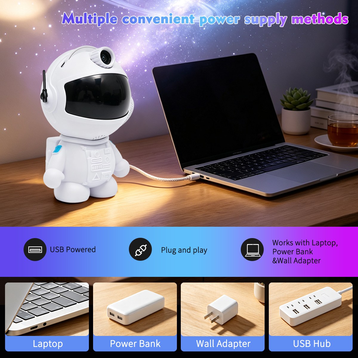 Astronaut Galaxy Star Projector Night Light