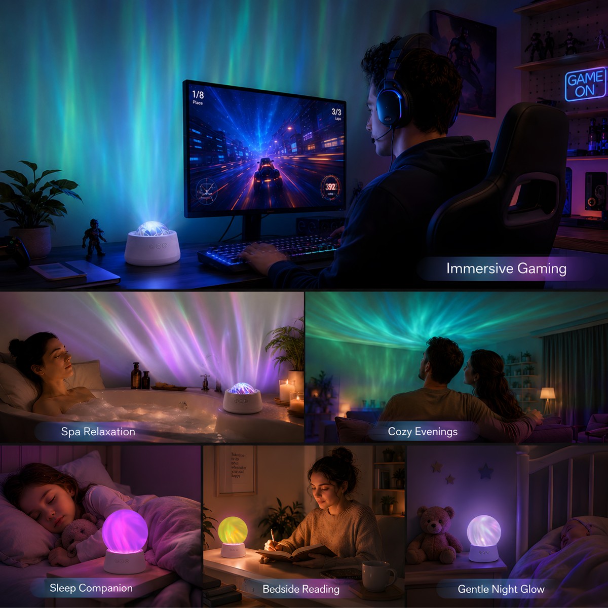 Northern Lights 2-in-1 Projector Lamp Night Light