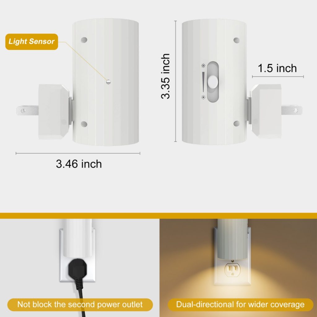 Night Lights Plug into Wall, LED Plug in Night Light with Light Sensor