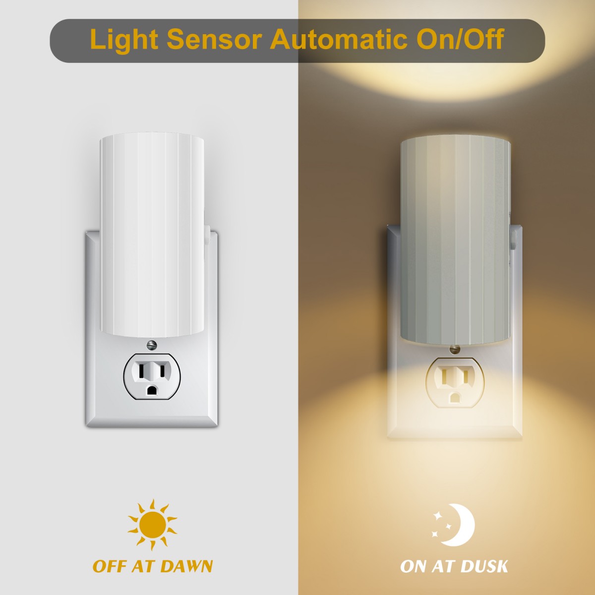 Night Lights Plug into Wall, LED Plug in Night Light with Light Sensor