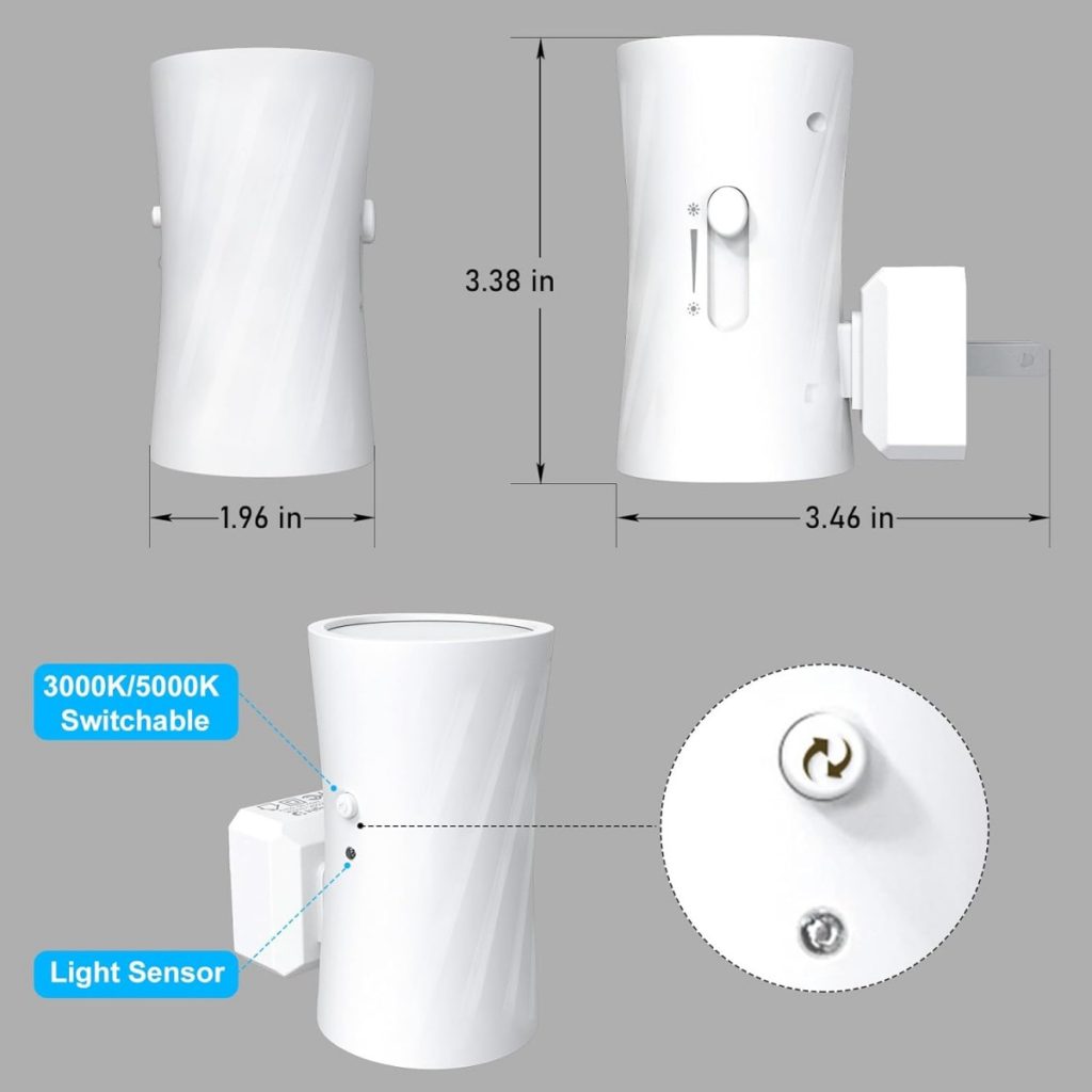 LED Plug in Night Light, Night Lights Plug into Wall with Light Sensor
