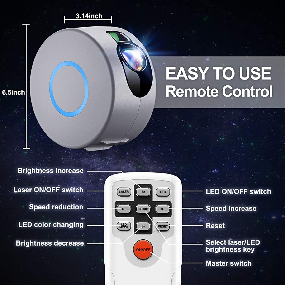 Galaxy Star Nebula Projector Night Light for Inicio Party Decoration