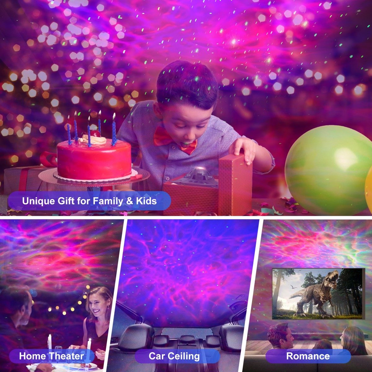 UFO Galaxy Star Projector LED Night Light for Bedroom & ホーム Party Decor