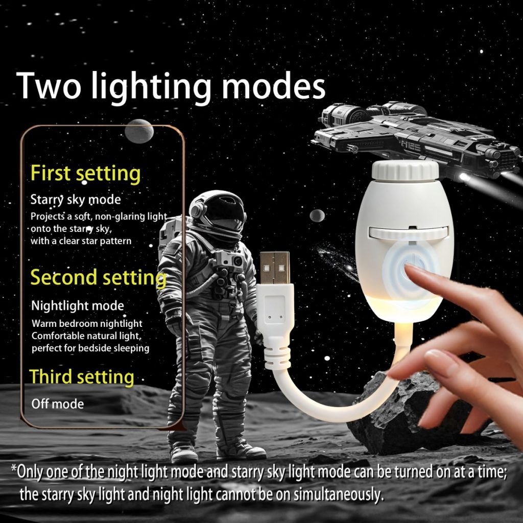 2-in-1 USB 銀河プロジェクター Night Light