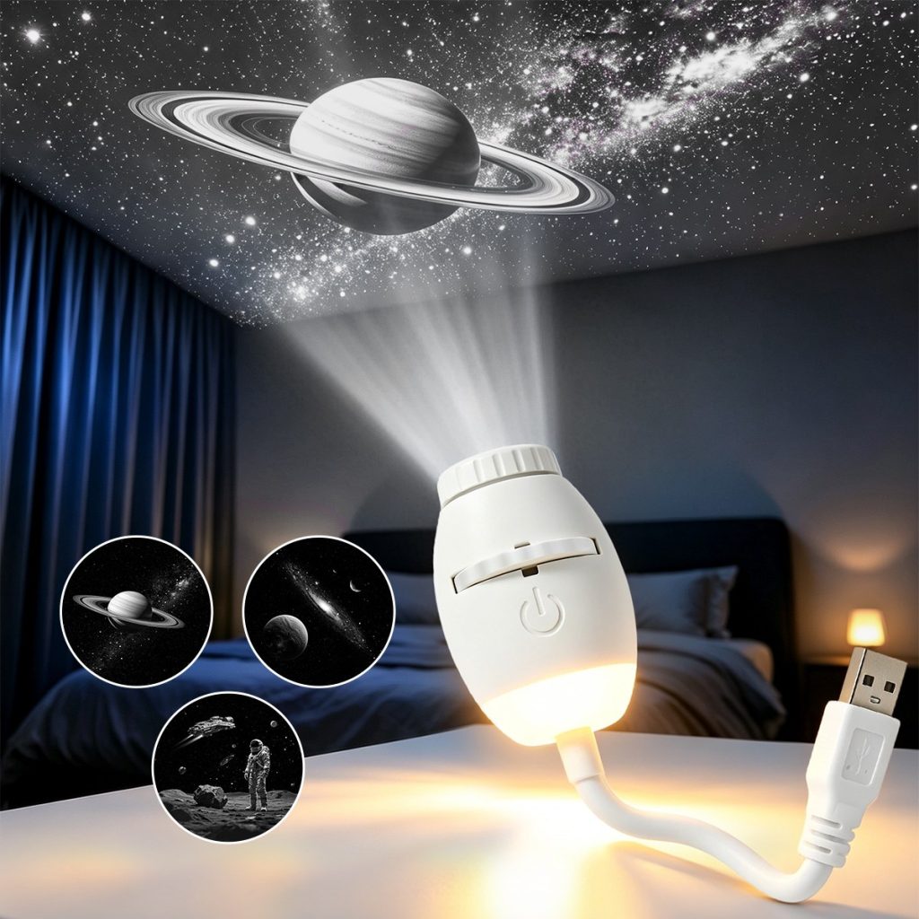 2-in-1 USB 銀河プロジェクター Night Light